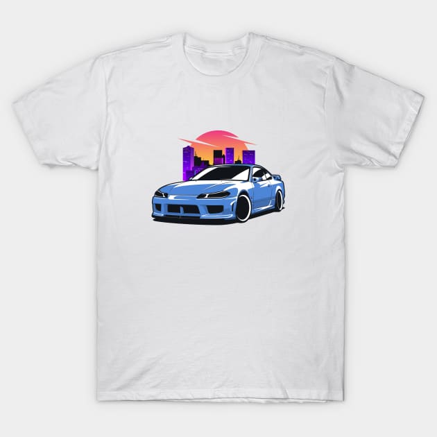 Blue Silvia S15 City T-Shirt by KaroCars